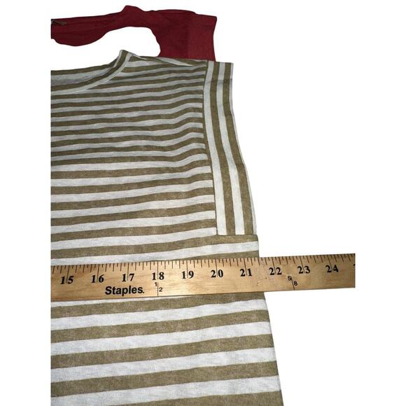 LOFT Lot of 2 pullover tops Pink Tan white Stripe L NWT Casual Boxy lightweight - Picture 14 of 16